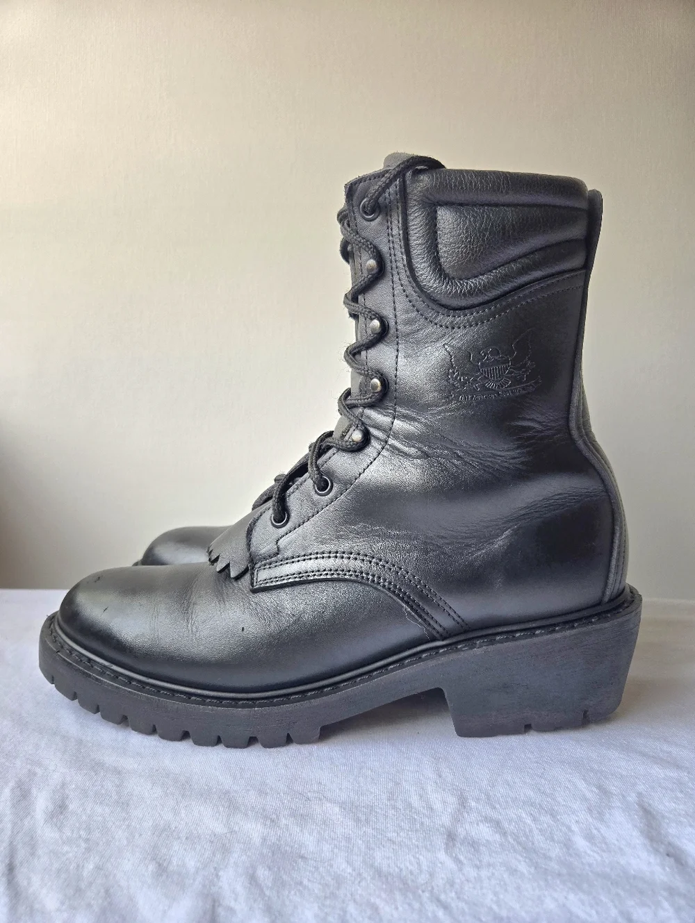 All American Boot MFG Men's 8'' Leather Wildland Firefighting Boots Black Size 8